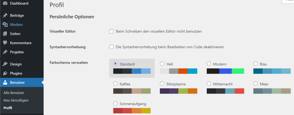 Mehr Farbpaletten mit WordPress 5.7