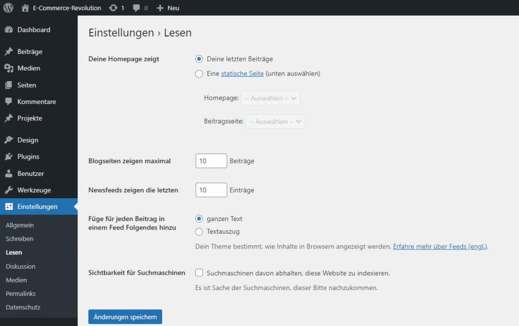 WordPress Tutorial Lesen
