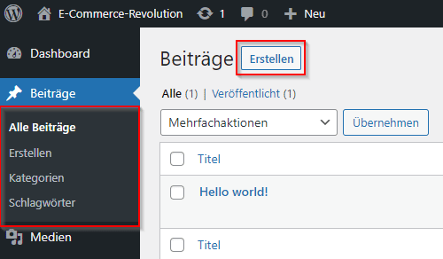 WordPress Tutorial Beiträge