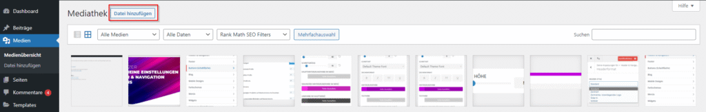 WordPress Tutorial Mediathek