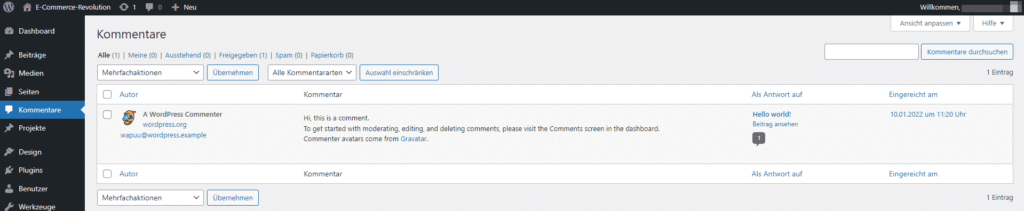 WordPress Tutorial Mediathek