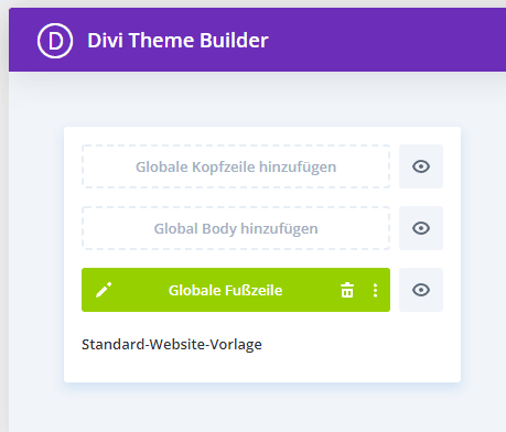 Globale Fußzeile als Website Footer in Divi