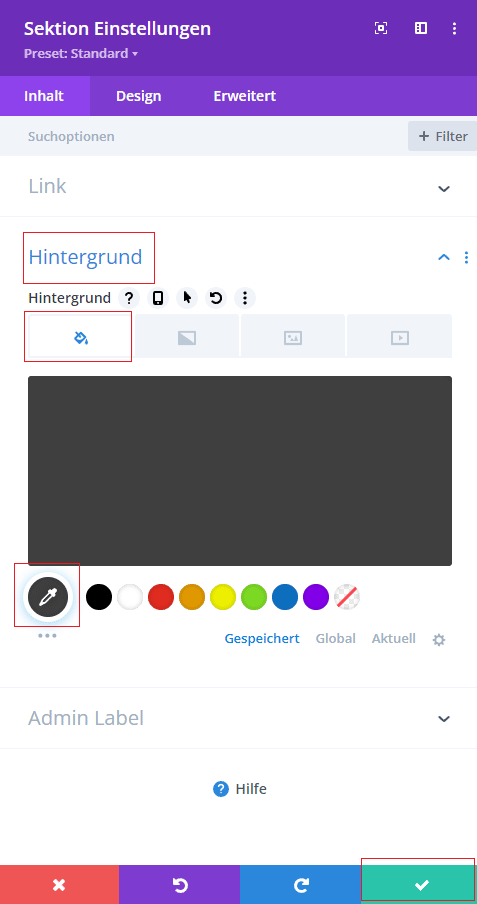 Hintergrundfarbe deines Website Footers