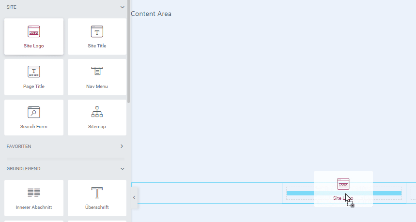 Elementor Drag and Drop in Footer