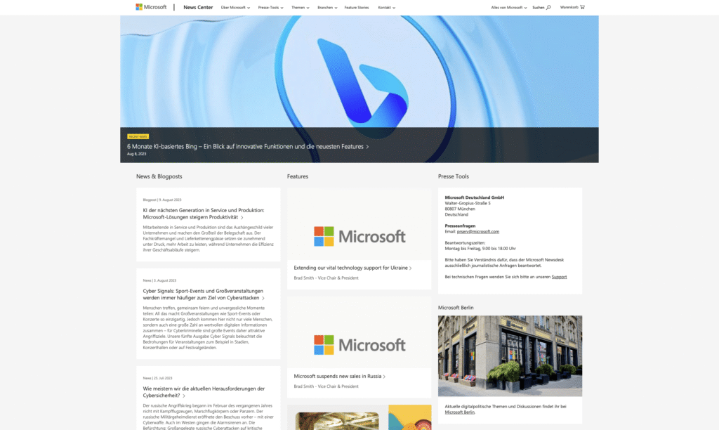 Newsplattform Microsoft