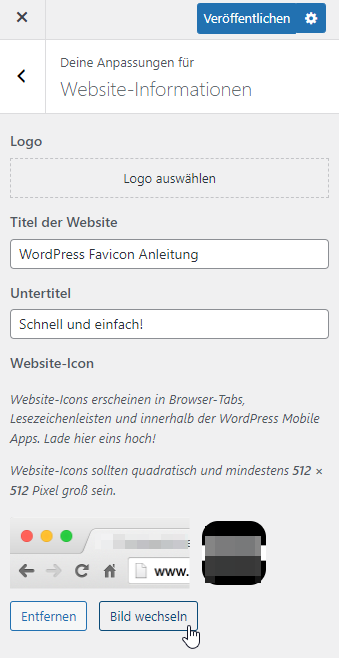 WordPress Favicon ändern