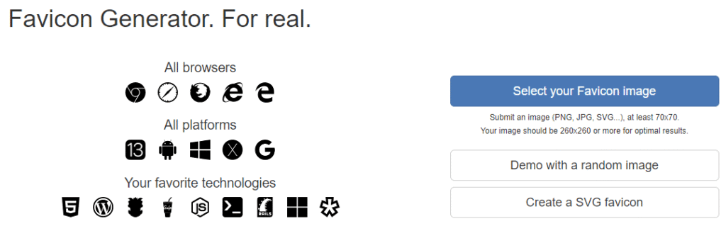 Favicon Generator Screenshot