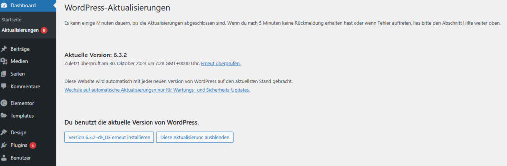 WordPress Core Update