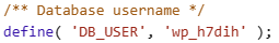 Datenbank Benutzername wp-config.php