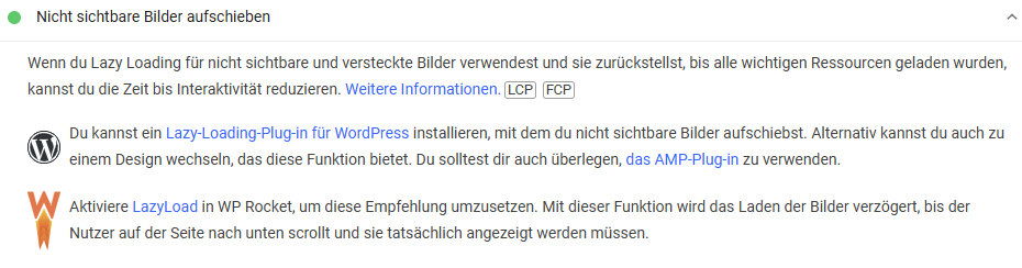 Google Pagespeed Insights Lazy Loading
