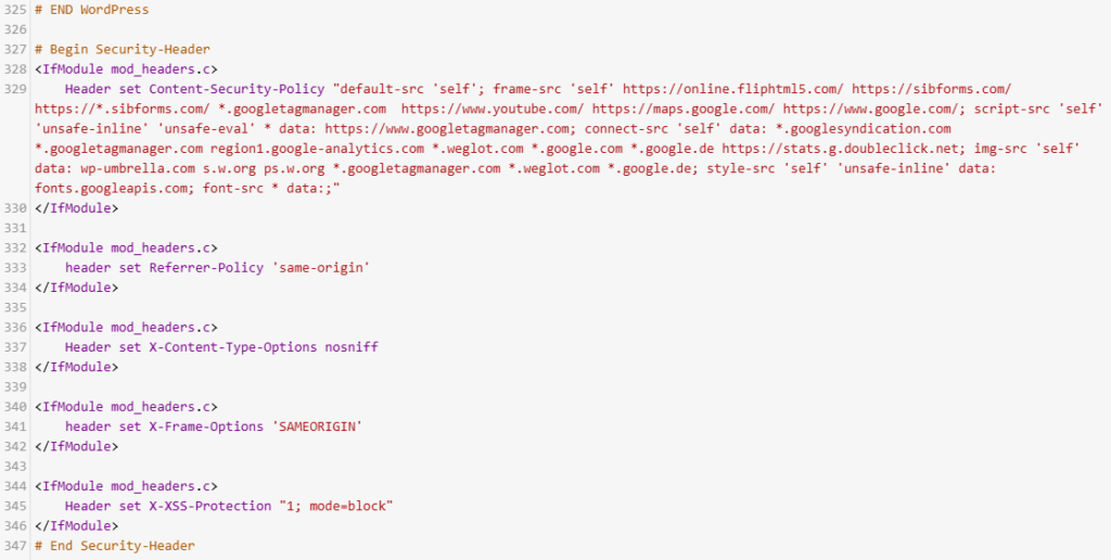 HTTP Security Header in .htaccess definieren